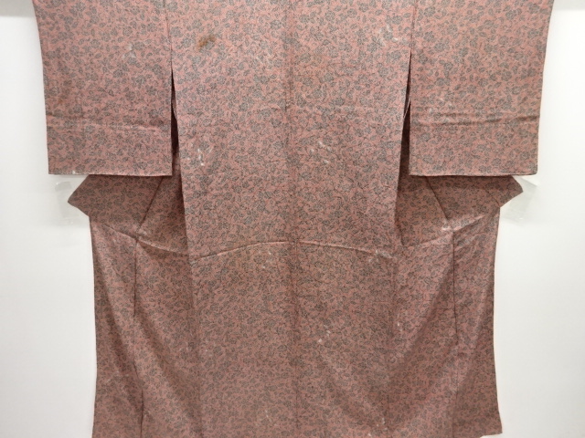 JAPANESE KIMONO / ANTIQUE HITOE KIMONO / SILK / MON KINSHA / FLOWER